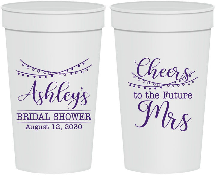 Personalized Bridal Shower 32 oz Stadium Cups - Future Mrs | 100018