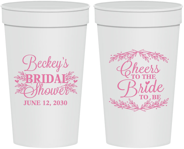 Personalized Bridal Shower 32 oz Stadium Cups - Cheers To The Bride | 100019