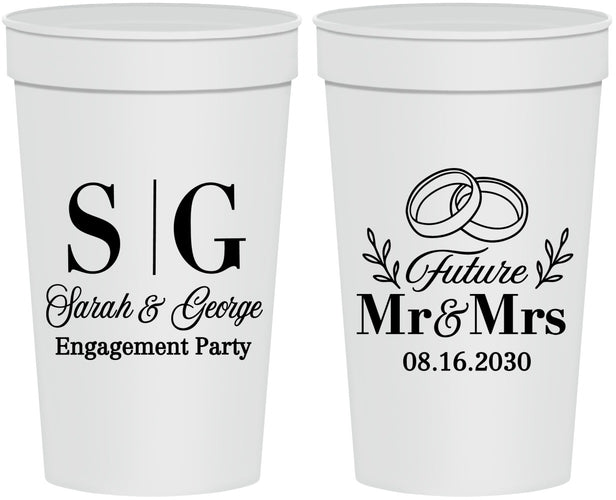 Personalized Engagement 32 oz Stadium Cups - Future Mr And Mrs | 10002
