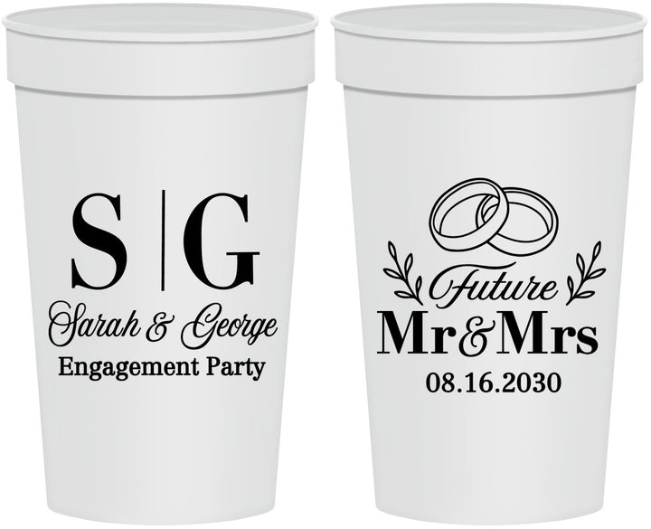 Personalized Engagement 32 oz Stadium Cups - Future Mr And Mrs | 10002