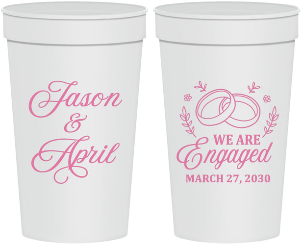 Personalized Engagement 32 oz Stadium Cups - We Are Engaged | 10003