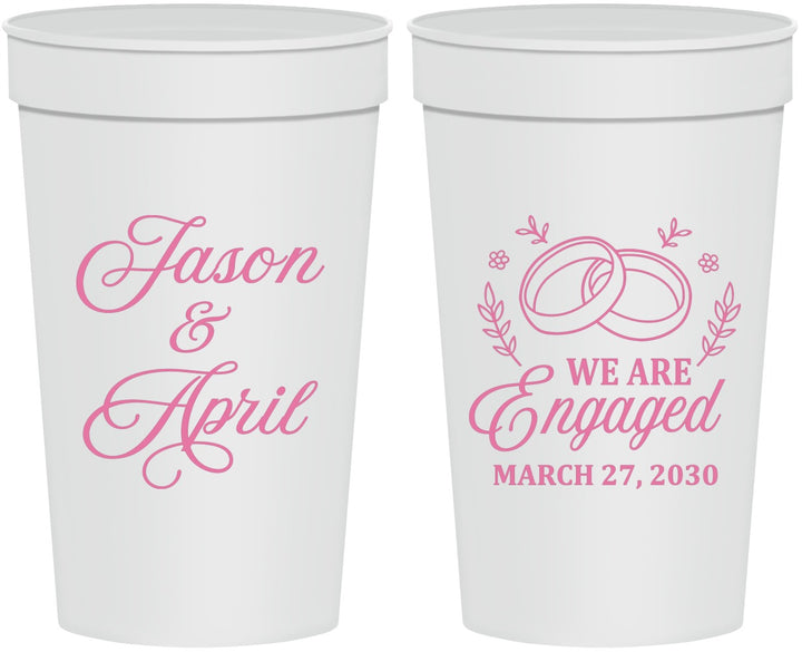 Personalized Engagement 32 oz Stadium Cups - We Are Engaged | 10003