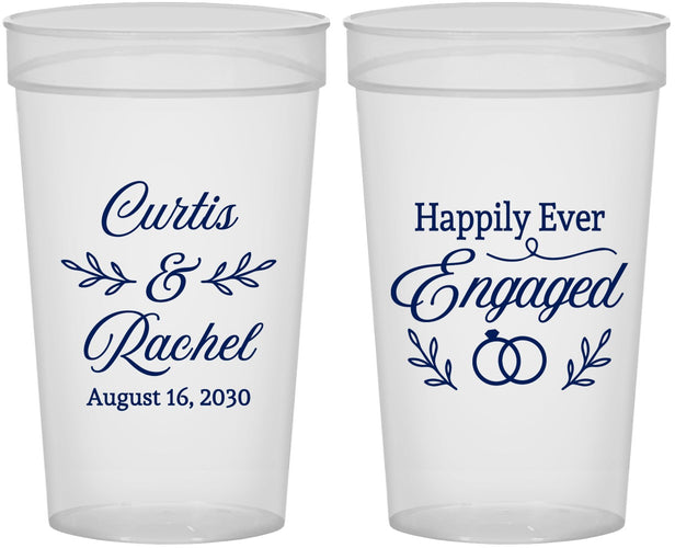 Personalized Engagement 32 oz Stadium Cups - Happily Ever Engaged | 10004