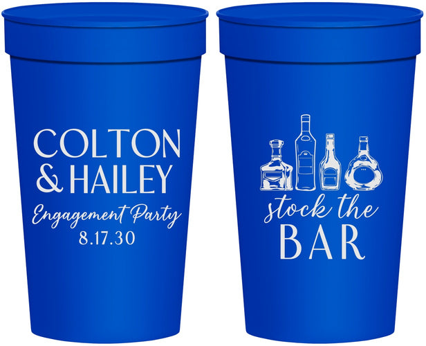 Personalized Engagement 32 oz Stadium Cups - Stock The Bar | 10005