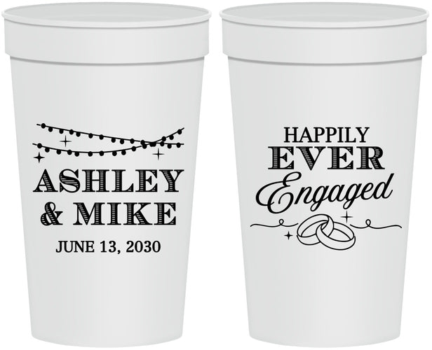 Personalized Engagement 32 oz Stadium Cups - Happily Ever Engaged | 10006