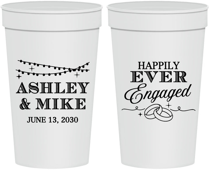 Personalized Engagement 32 oz Stadium Cups - Happily Ever Engaged | 10006