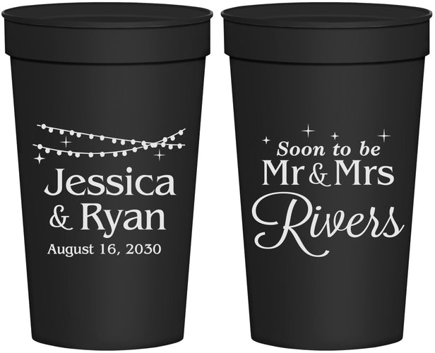 Personalized Engagement 32 oz Stadium Cups - Soon To Be Mr And Mrs | 10008