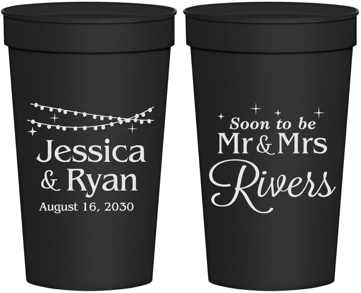Personalized Engagement 32 oz Stadium Cups - Soon To Be Mr And Mrs | 10008