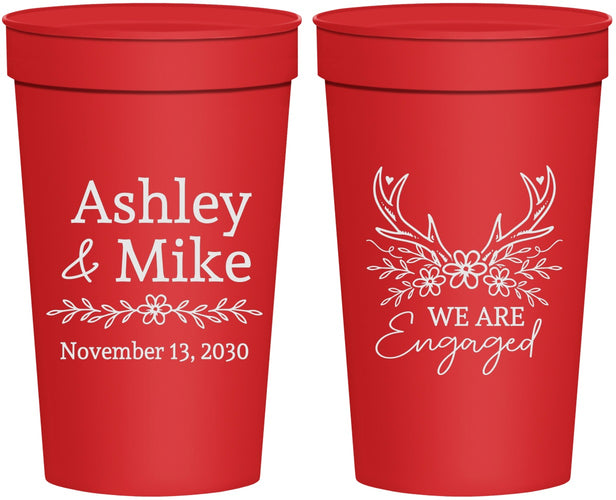 Personalized Engagement 32 oz Stadium Cups - We Are Engaged | 10009