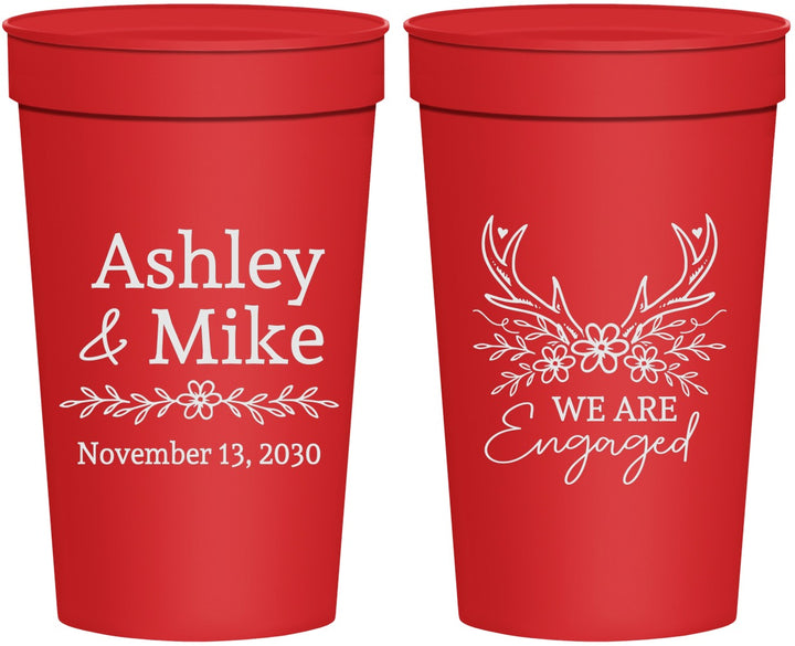 Personalized Engagement 32 oz Stadium Cups - We Are Engaged | 10009