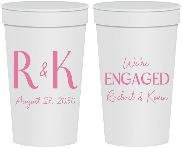 Personalized Engagement 32 oz Stadium Cups - We Are Engaged | 10011
