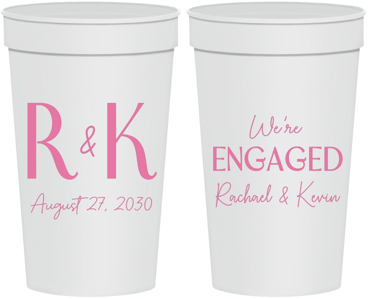 Personalized Engagement 32 oz Stadium Cups - We Are Engaged | 10011