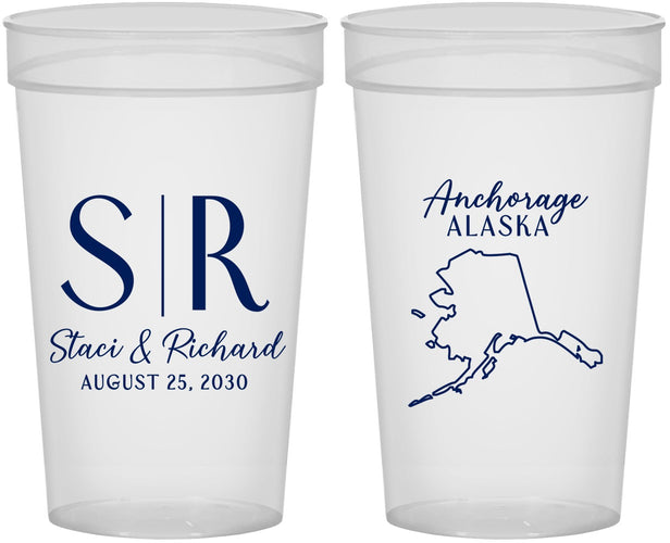 Personalized Wedding 32 oz Stadium Cups - Alaska | 101