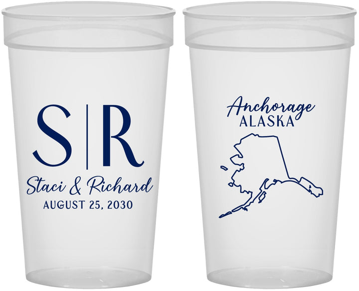 Personalized Wedding 32 oz Stadium Cups - Alaska | 101