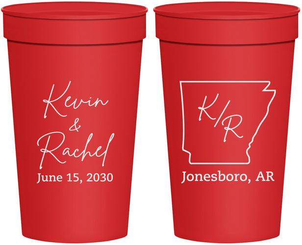 Personalized Wedding 32 oz Stadium Cups - Arkansas | 103