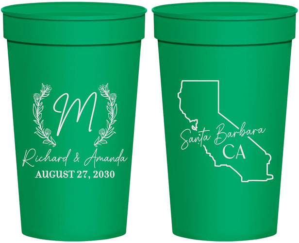 Personalized Wedding 32 oz Stadium Cups - California | 104