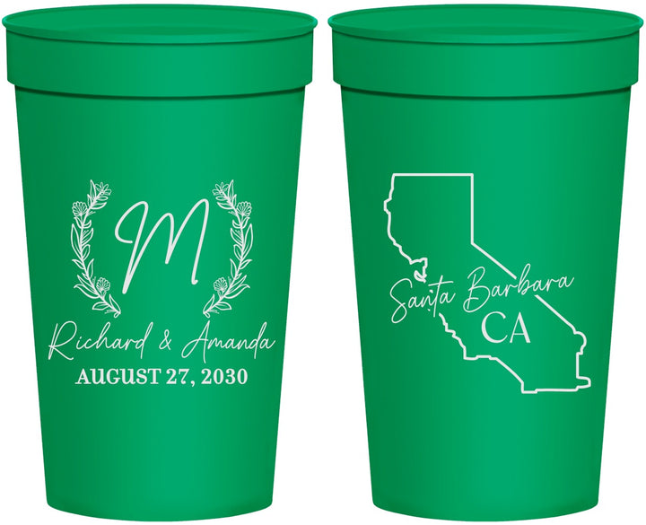 Personalized Wedding 32 oz Stadium Cups - California | 104