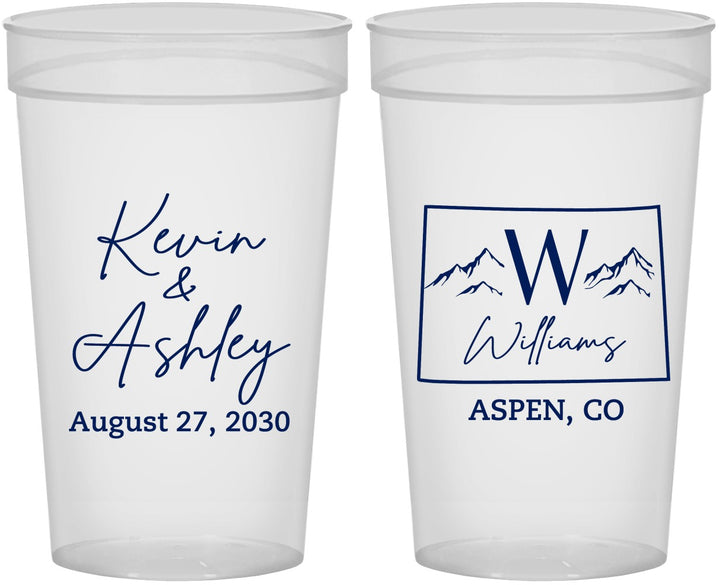 Personalized Wedding 32 oz Stadium Cups - Colorado | 105