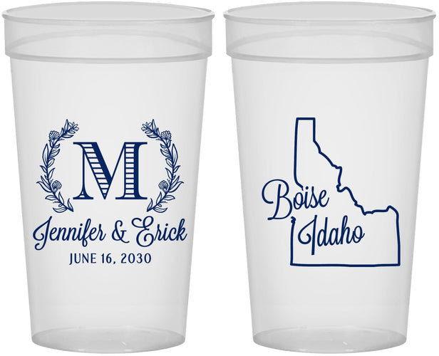 Personalized Wedding 32 oz Stadium Cups - Idaho | 111