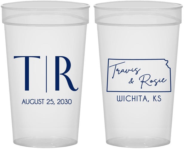 Personalized Wedding 32 oz Stadium Cups - Kansas | 115