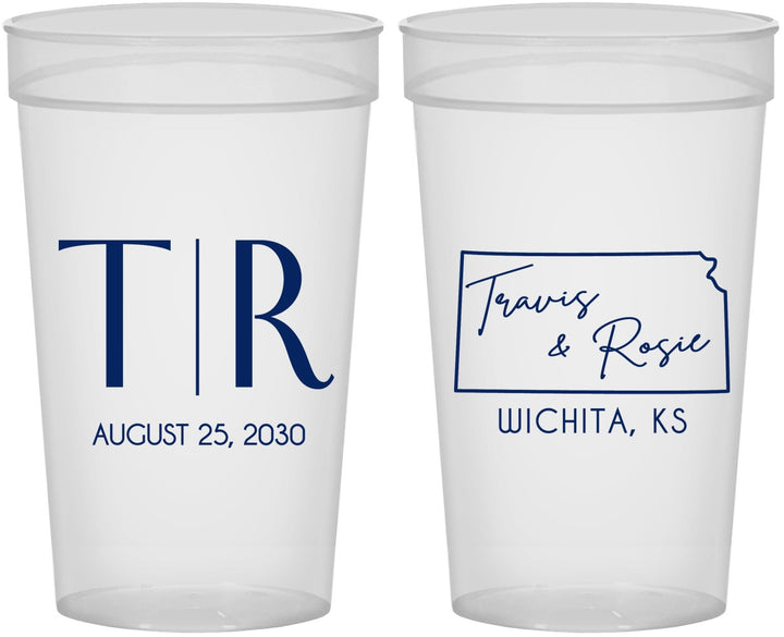 Personalized Wedding 32 oz Stadium Cups - Kansas | 115