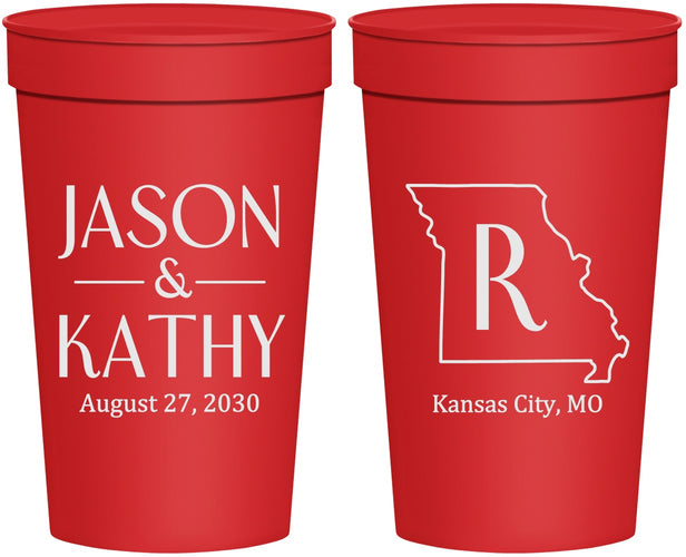 Personalized Wedding 32 oz Stadium Cups - Missouri | 124
