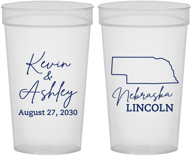 Personalized Wedding 32 oz Stadium Cups - Nebraska | 126
