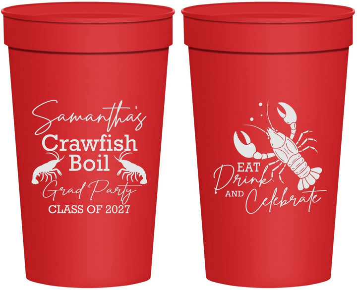 Personalized Graduation 32 oz Stadium Cups - Class Of 2027 Crawfish Boil | 130002