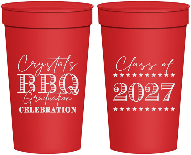 Personalized Graduation 32 oz Stadium Cups - Class Of 2027 Bbq | 130005