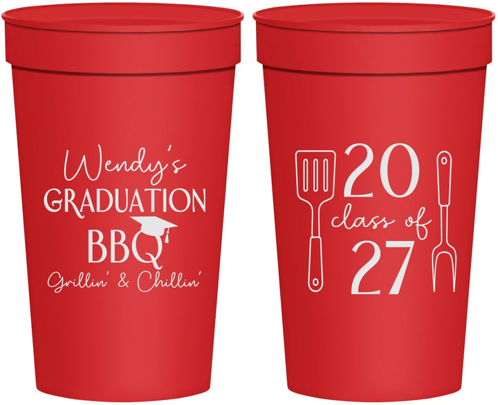 Personalized Graduation 32 oz Stadium Cups - Class Of 2027 Bbq | 130008