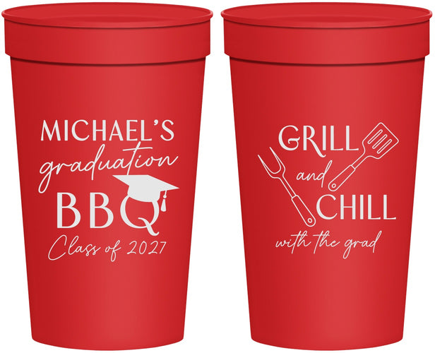 Personalized Graduation 32 oz Stadium Cups - Class Of 2027 Bbq | 130009