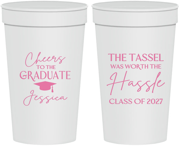 Personalized Graduation 32 oz Stadium Cups - Class Of 2027 Tassel Hassel | 130010