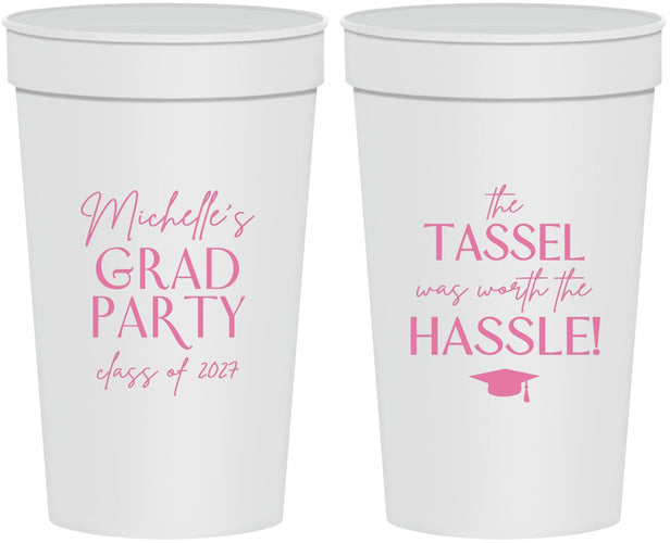 Personalized Graduation 32 oz Stadium Cups - Class Of 2027 Tassel Hassel | 130011