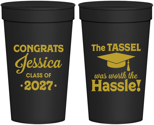 Personalized Graduation 32 oz Stadium Cups - Class Of 2027 Tassel Hassel | 130012