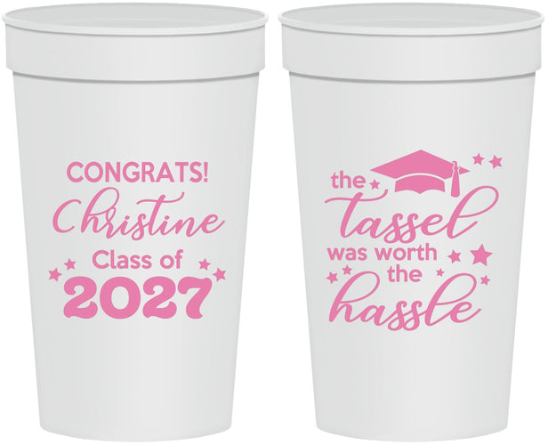 Personalized Graduation 32 oz Stadium Cups - Class Of 2027 Tassel Hassel | 130013