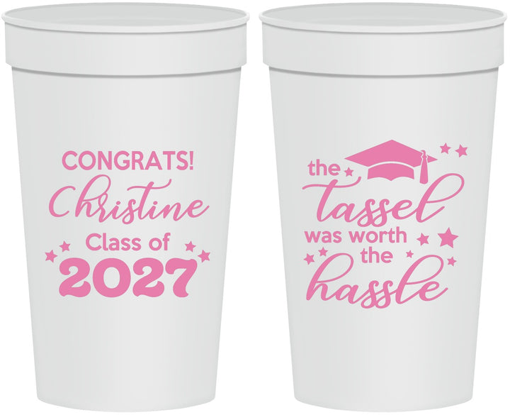 Personalized Graduation 32 oz Stadium Cups - Class Of 2027 Tassel Hassel | 130013
