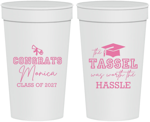 Personalized Graduation 32 oz Stadium Cups - Class Of 2027 Tassel Hassel | 130014