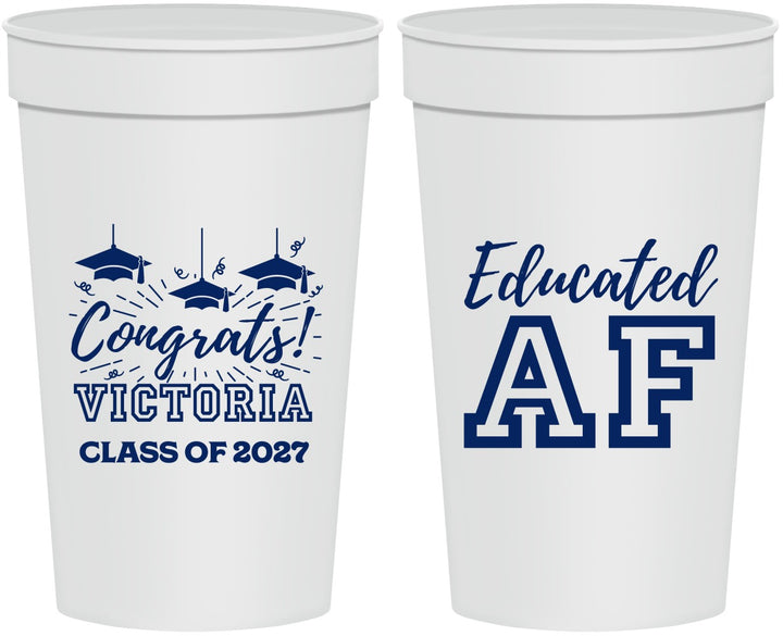 Personalized Graduation 32 oz Stadium Cups - Class Of 2027 Educated Af | 130017