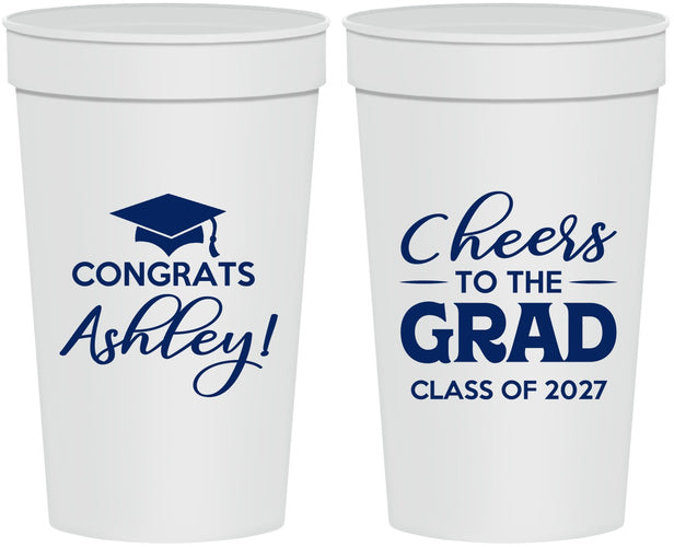 Personalized Graduation 32 oz Stadium Cups - Class Of 2027 Cheers Grad | 130020