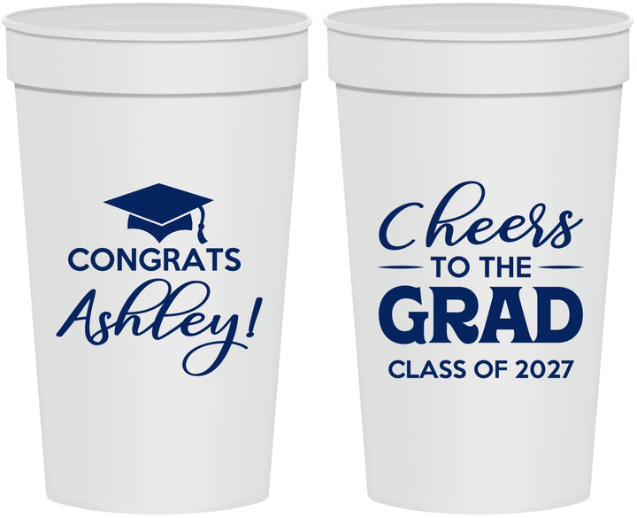 Personalized Graduation 32 oz Stadium Cups - Class Of 2027 Cheers Grad | 130020