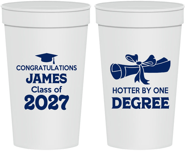 Personalized Graduation 32 oz Stadium Cups - Class Of 2027 Hotter Degree | 130022