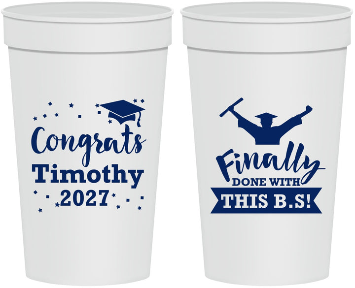 Personalized Graduation 32 oz Stadium Cups - Class Of 2027 Done With Bs | 130025