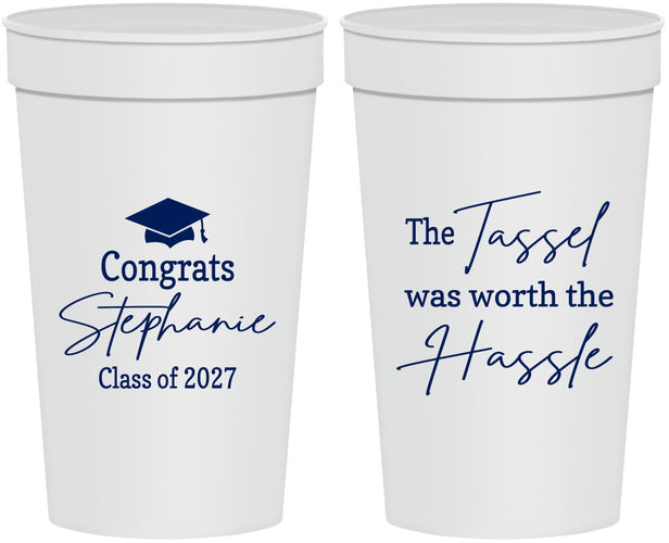 Personalized Graduation 32 oz Stadium Cups - Class Of 2027 Tassel Hassel | 130031