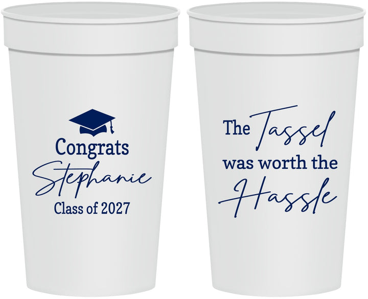 Personalized Graduation 32 oz Stadium Cups - Class Of 2027 Tassel Hassel | 130031