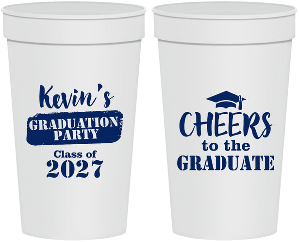 Personalized Graduation 32 oz Stadium Cups - Class Of 2027 Cheers Graduate | 130034