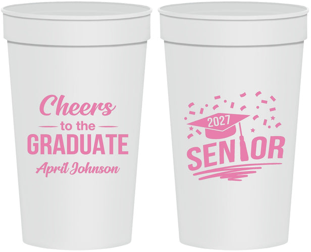 Personalized Graduation 32 oz Stadium Cups - Class Of 2027 Cheers Graduate | 130035
