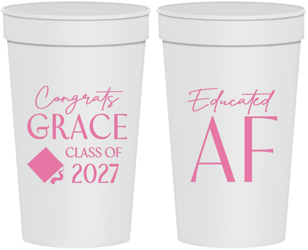 Personalized Graduation 32 oz Stadium Cups - Class Of 2027 Educated Af | 130040