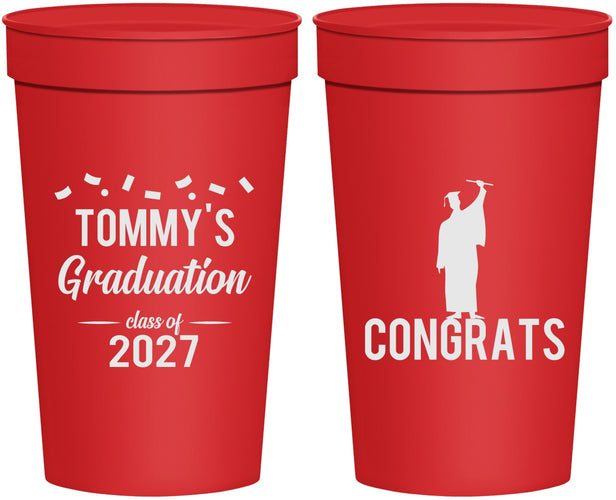 Personalized Graduation 32 oz Stadium Cups - Class Of 2027 Congrats | 130046