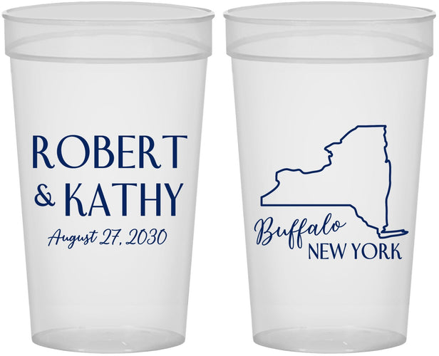 Personalized Wedding 32 oz Stadium Cups - New York | 131