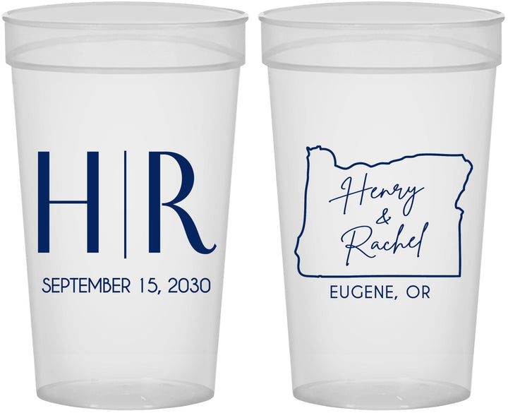 Personalized Wedding 32 oz Stadium Cups - Oregon | 136